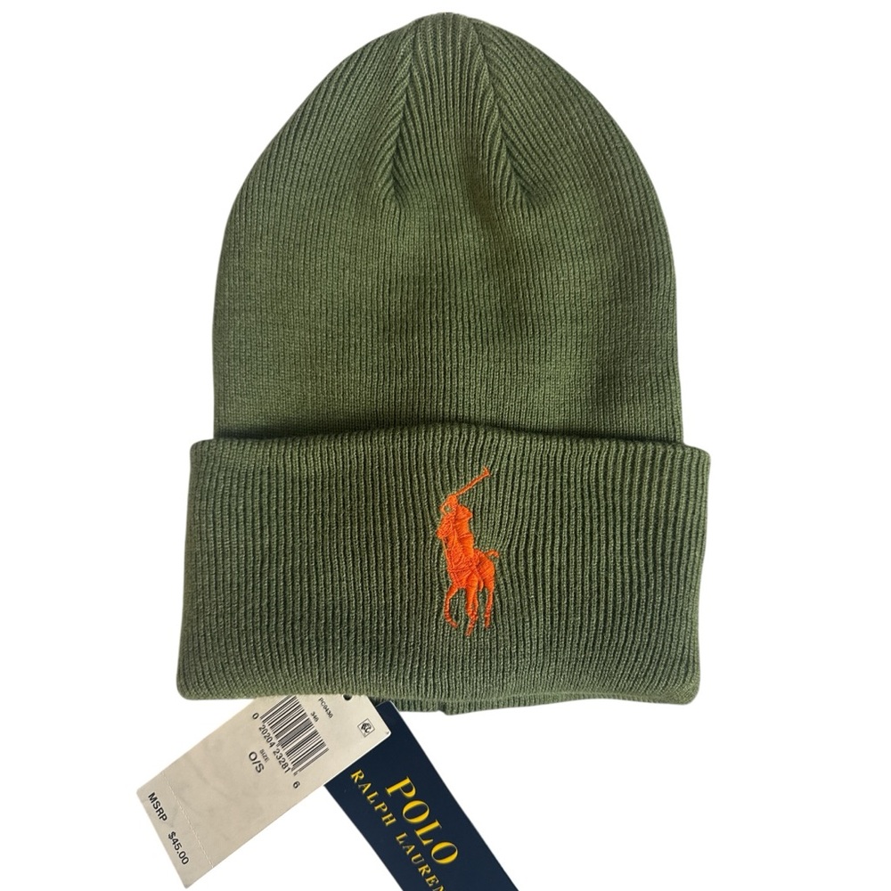 NWT Men's Polo Ralph Lauren Big Pony Cuff Hat - Picture 4 of 4